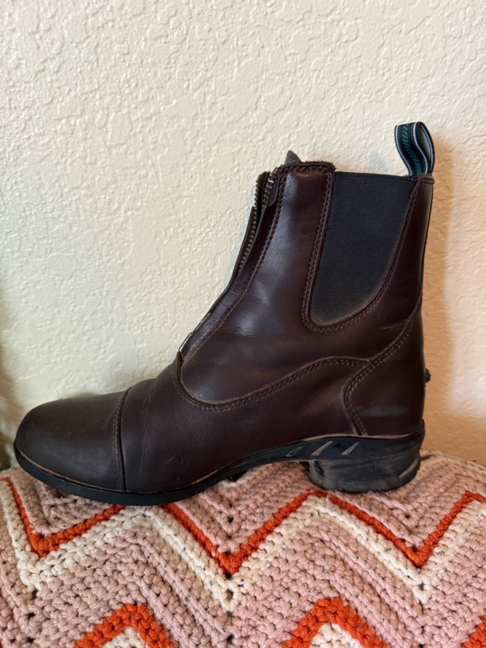Ariat Dark Brown Heritage Zip Leather Paddock Boots - Picture 3 of 7
